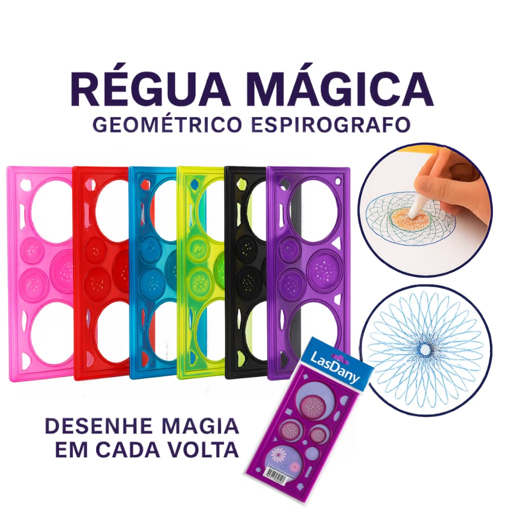 Regua Magica Mandala Geométrica Espirógrafo