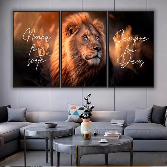 Quadros Decorativos Grande Sala Quarto Leao Placa Decorativa Sala Quarto
