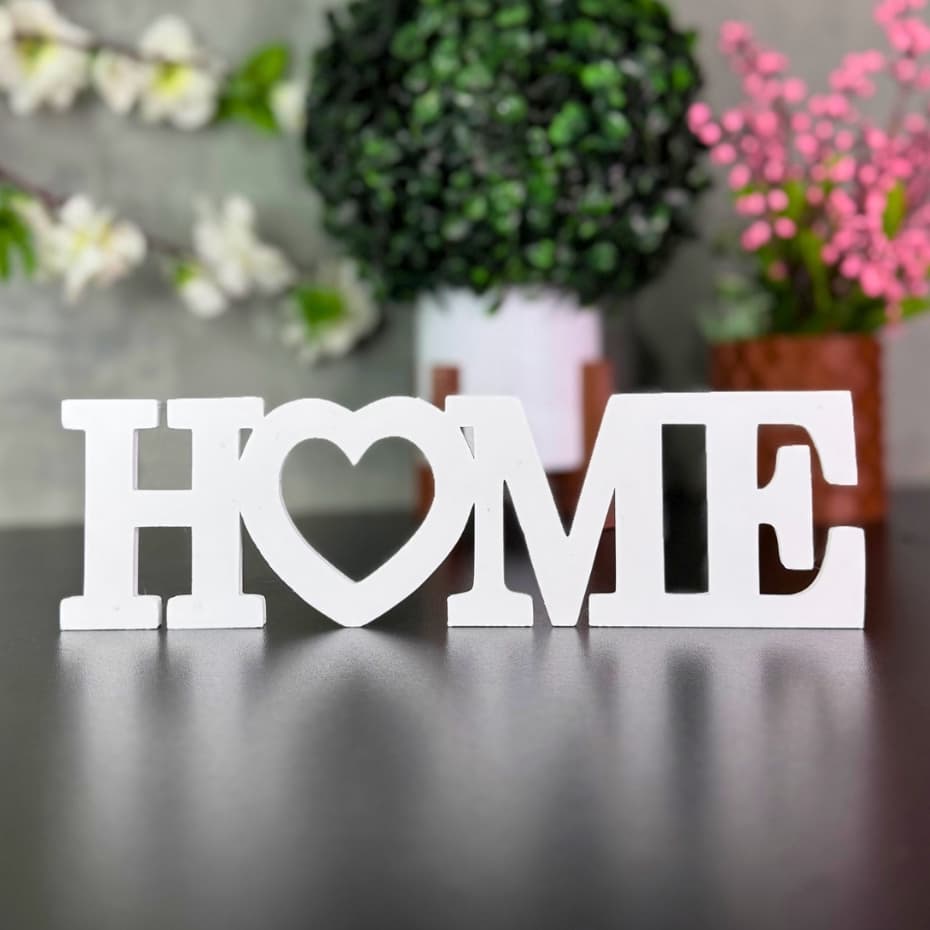 Enfeite decorativo letreiro Home - Decoração para CASA,  Estante, Sala Palavra decorativa