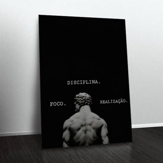 Quadro decorativo 20x30 disciplina foco e realização treino academia motivacional arte decoração