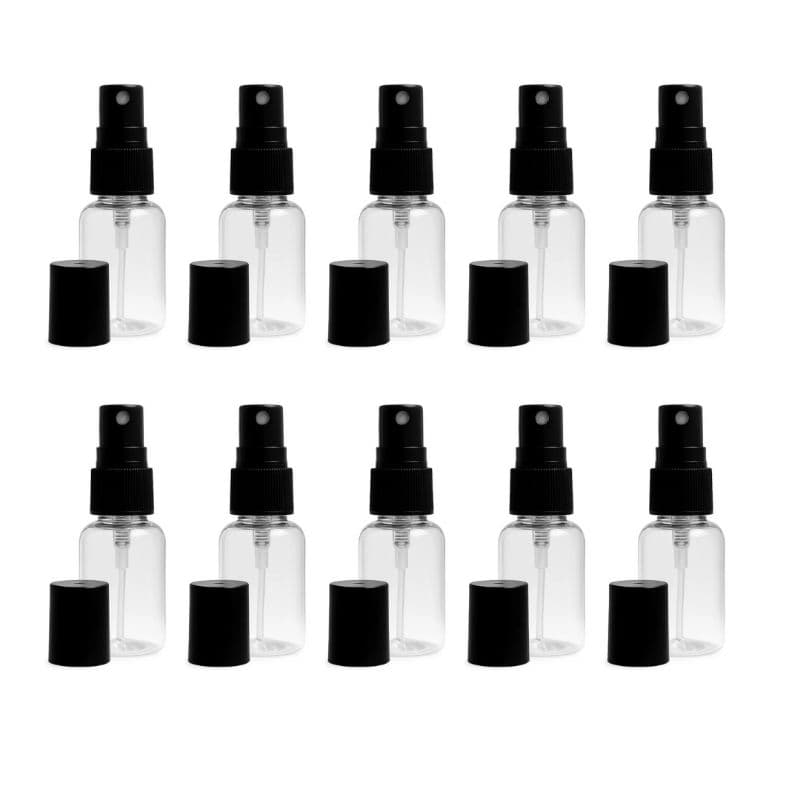Frasco Pet 15 ml Com Válvula Spray (10 Unidades) - Preto