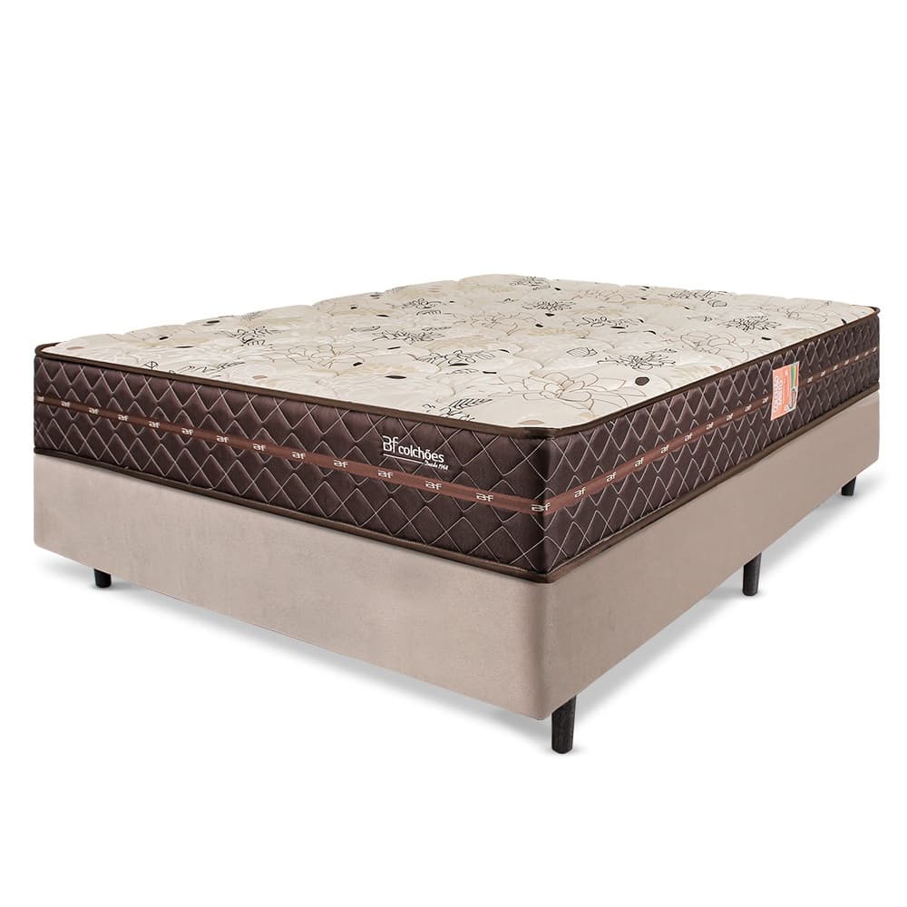 Cama Box Colchão Casal Ortopédico Firme Espuma D33 Antialérgico Certificado 138x188x54cm BF Colchões