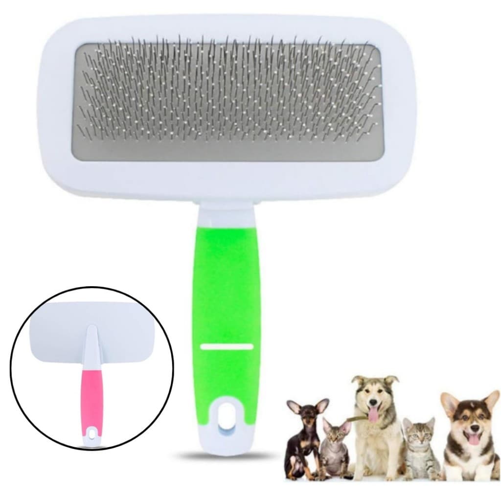 Escova Rasqueadeira LR-0218 Pet Tira Nós Desembaraça Pelos Gato Cachorro com Massagem