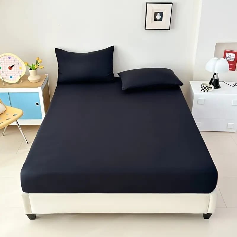 Jogo de Lençol 3 Peças Cama Box King 400 Fios Lençol e Fronhas Liso Varias Cores Decoração