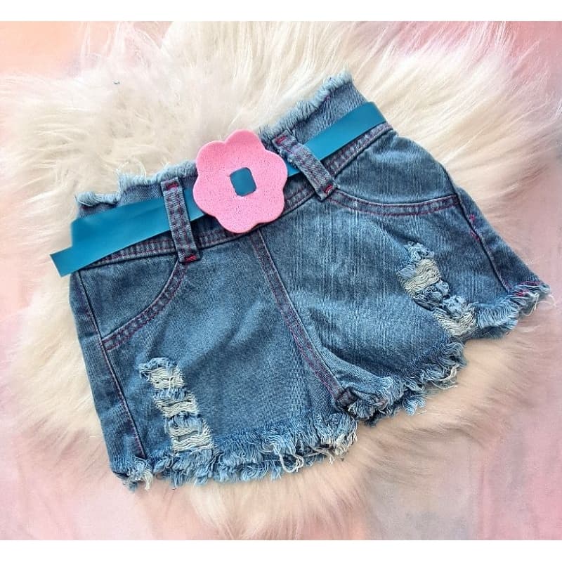 Short Jeans Infantil Menina Estilosa
