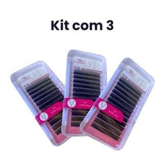 KIT COM 3 extensão de Cílios Fadvan 2D YY 0.07 Curvatura D Volume Brasileiro Cílios para Alongamento