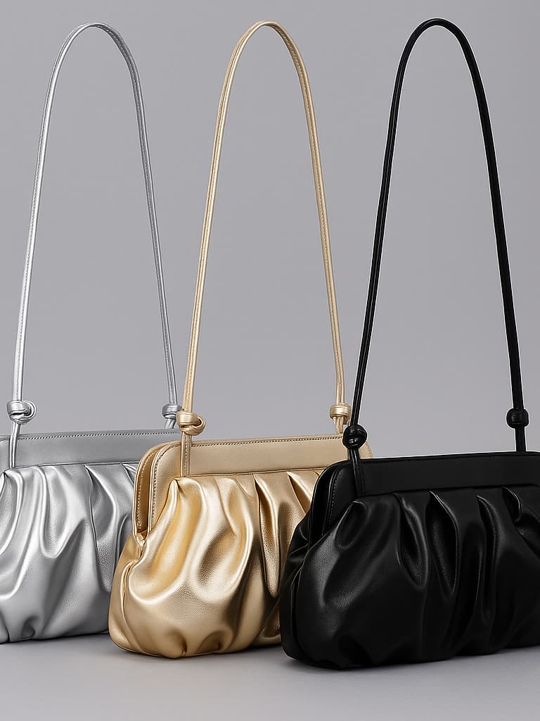 Kit 3 Bolsa Feminina Transversal Nuvem De Alça Festa Balada Casamento Couro Eco