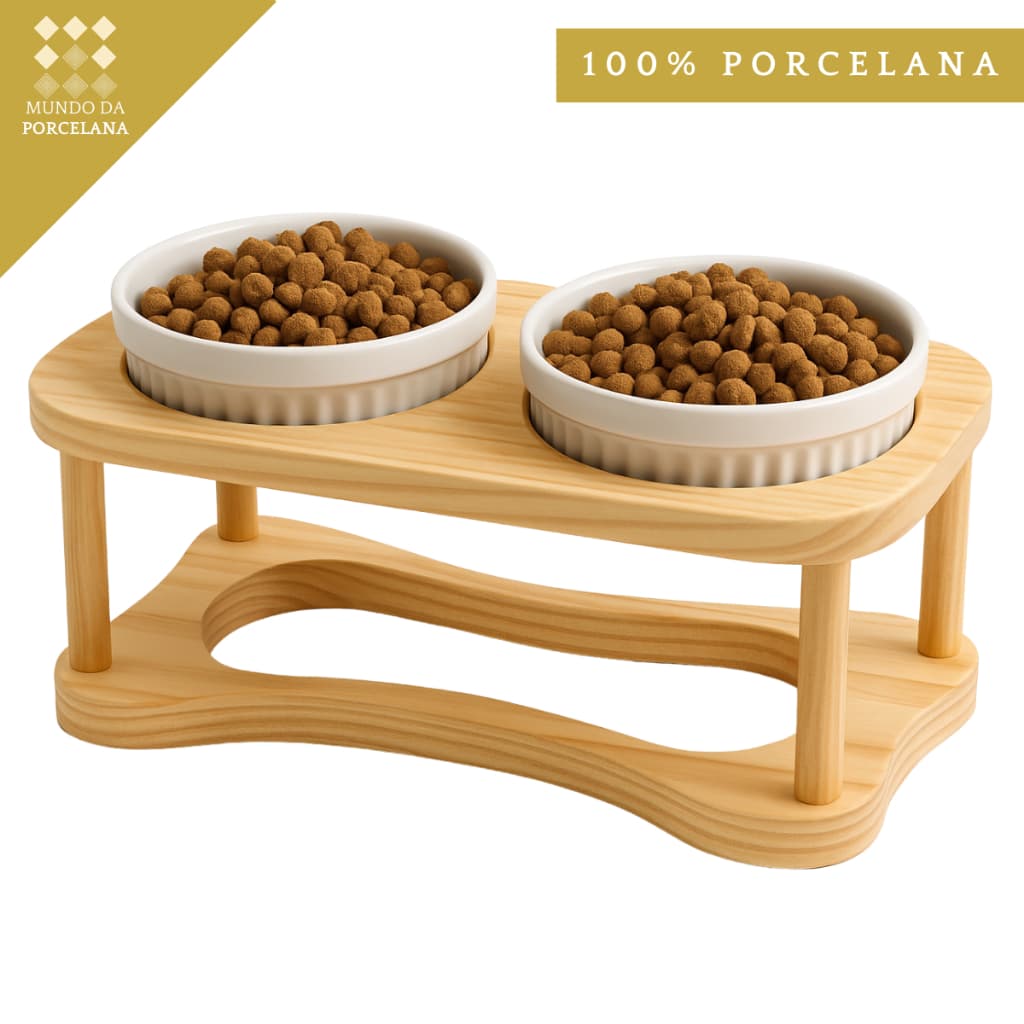 COMEDOURO DUPLO ELEVADO CÃES CACHORROS GATOS  BRANCO VERDE ROSA