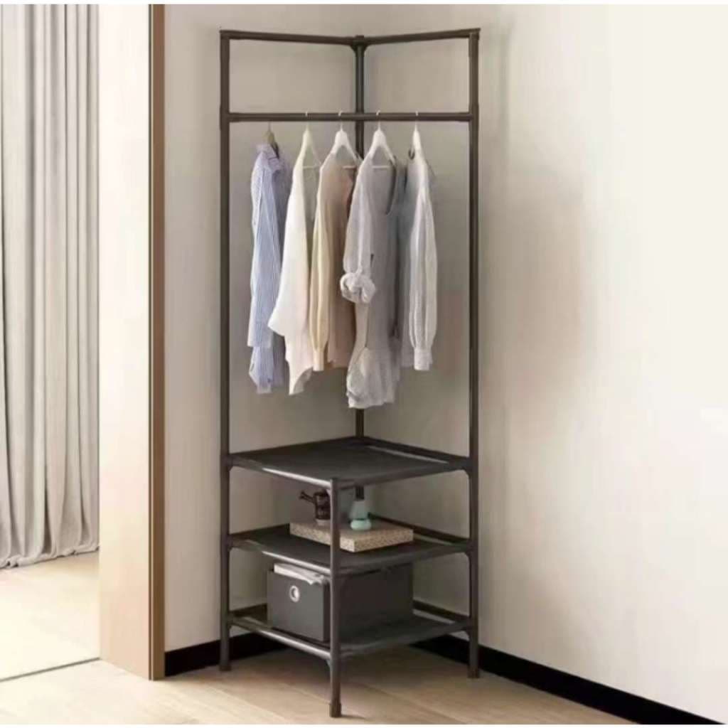 Organizador De Roupas De Canto Triangular Cabideiro e Multiuso Arara  Com Gancho  BO-S49
