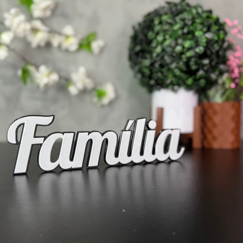 Enfeite decorativo letreiro FAMÍLIA - Decoração para CASA, Estante, Sala