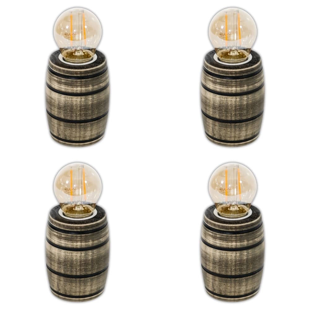 Kit 4 Soquetes Bocais para Lustres Roda de Carroça Decorações Colonial Madeira Maciça - Rústico
