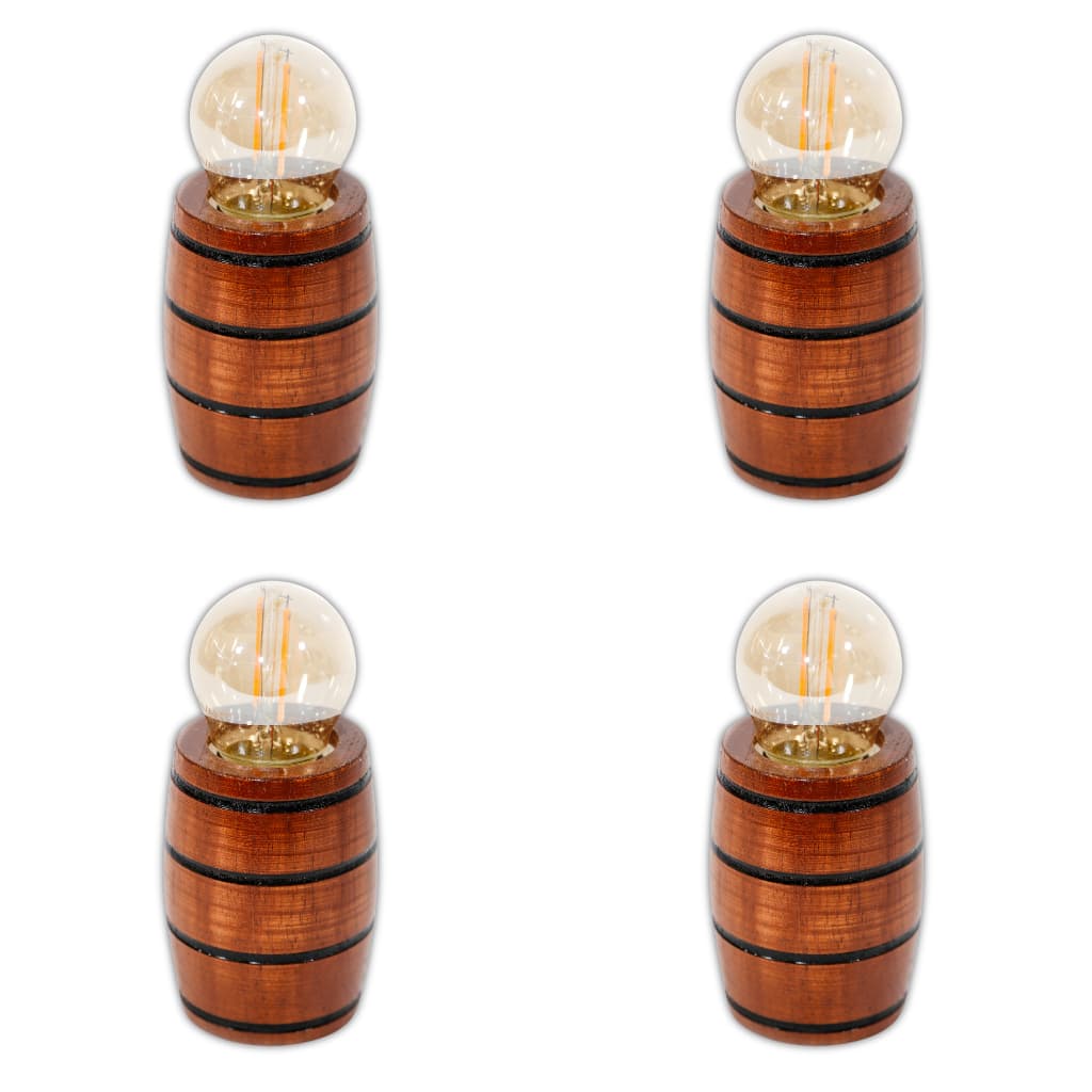 Kit 4 Soquetes Bocais para Lustres Roda de Carroça Decorações Colonial Madeira Maciça - Mogno