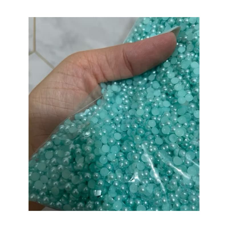 pacote com 6mil meia pérolas 4MM - azul claro