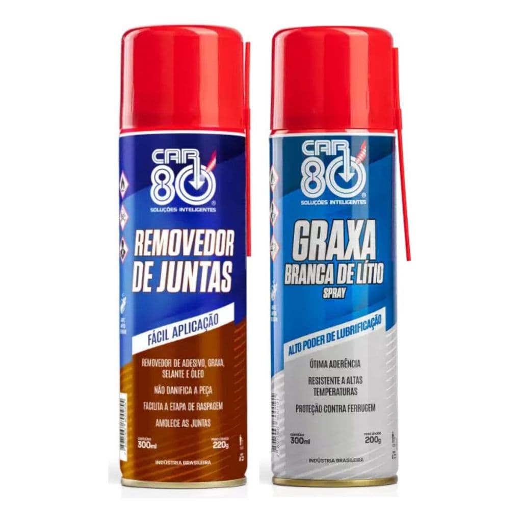 Kit Spray Graxa Branca De Lítio E Removedor De Junta Car80