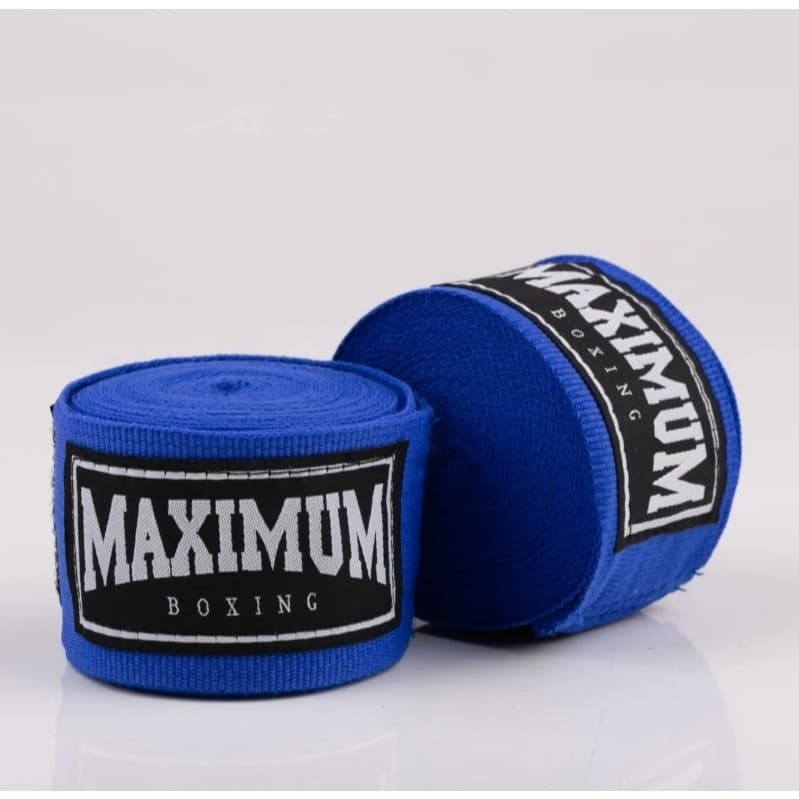 Par Bandagem Maximum Muay Thai 3 Metros Boxe Kickboxing Azul