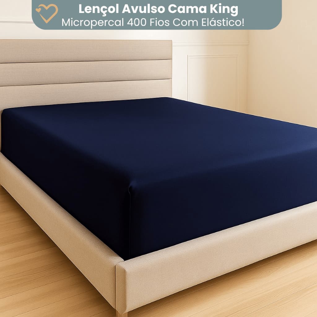 Lençol Avulso Cama King 400 Fios Micropercal Liso Varias Cores