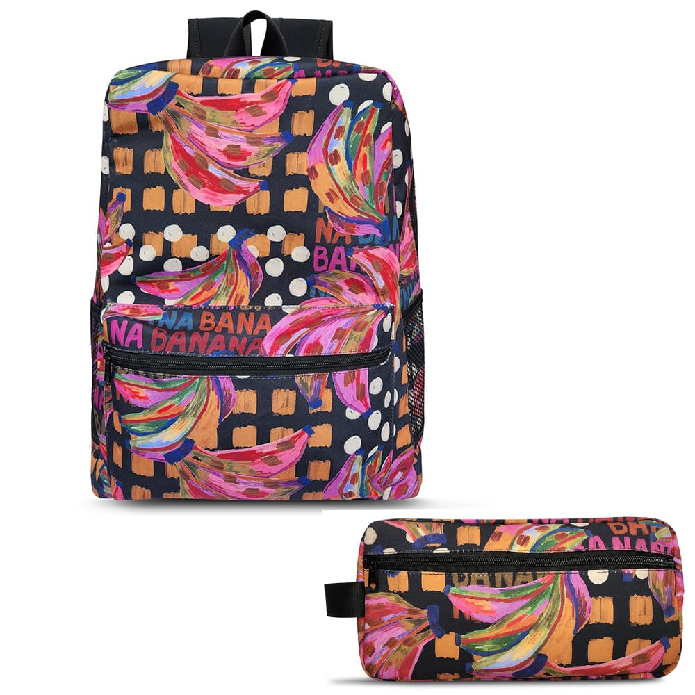 Mochila Escolar Universitária Com Estojo Necessaire Resistentes Espaçosas