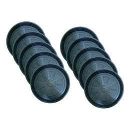 Kit 10 Pratos Plástico Redondo para Vasos Plantas 20 cm - Preto - Jardinagem