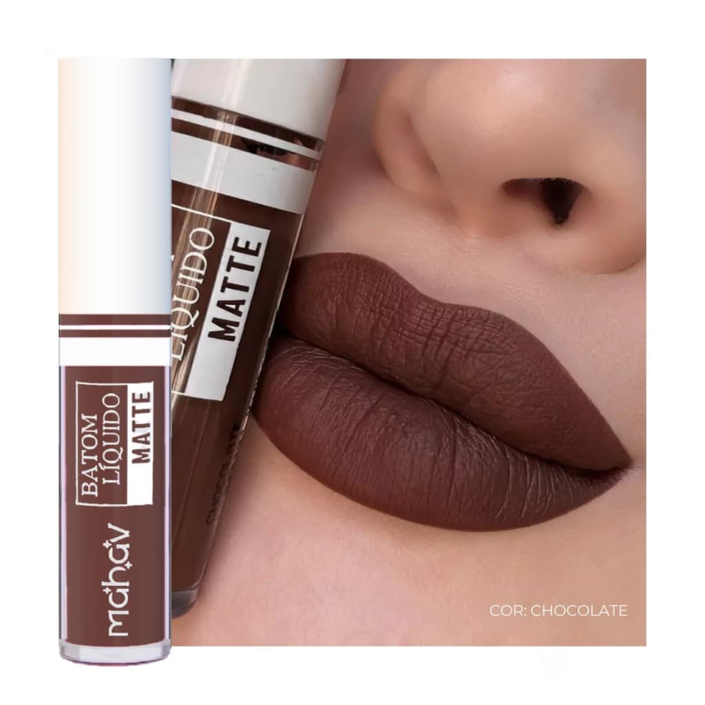 Batom Liquido Matte Chocolate - Mahav