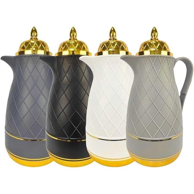Garrafa Chaleira Térmica Luxo Dourada com Cinza Arábe Café Chá DayDays 1l