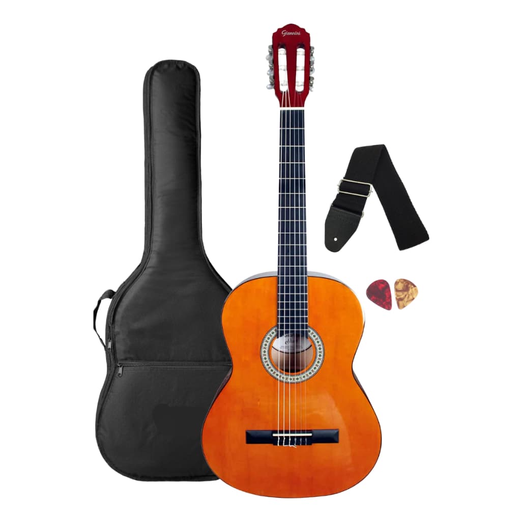 Violão Mylon Clássico Acustico Giannini Start N-14 N ideal para iniciantes com Capa e Correia