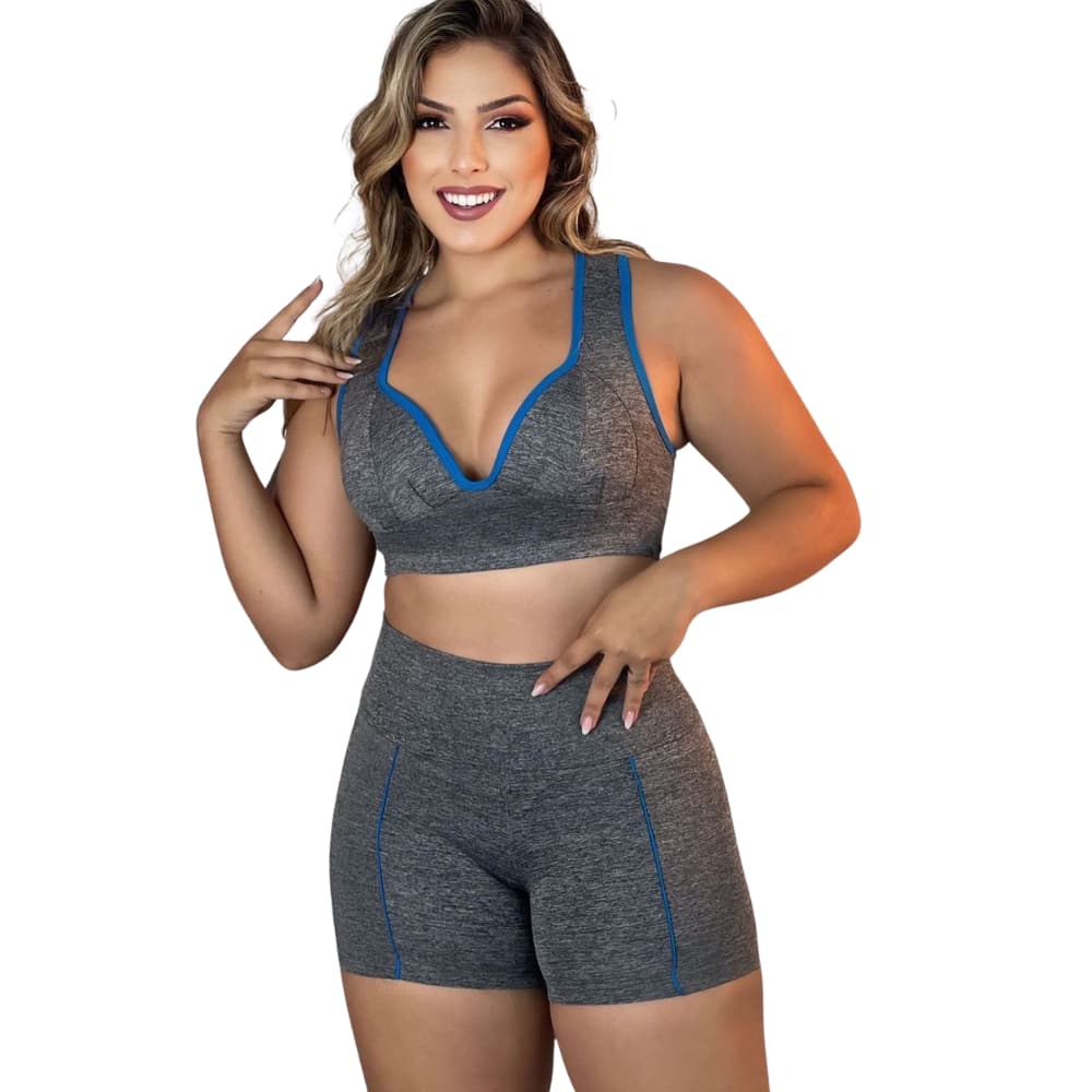 Conjunto Fitness Top Bojo + Short roupa academia feminino
