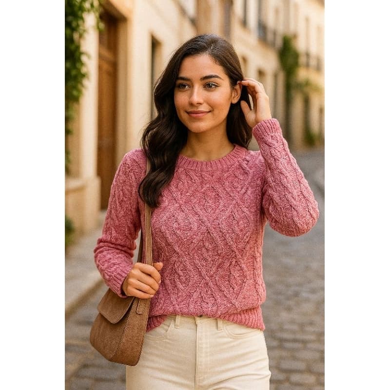 Blusa de Lã Feminina Quentinha Inverno | Suéter Tricot Grosso Elegante | Roupa de Frio Estilosa