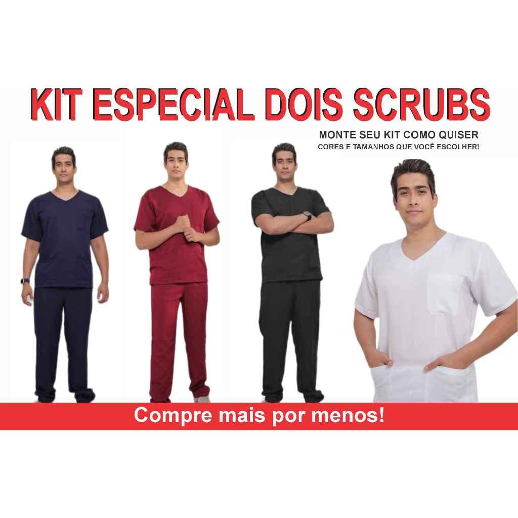 Kit 2 Scrubs GABARDINE, Pijama Cirúrgico, Uniforme enfermagem Unissex