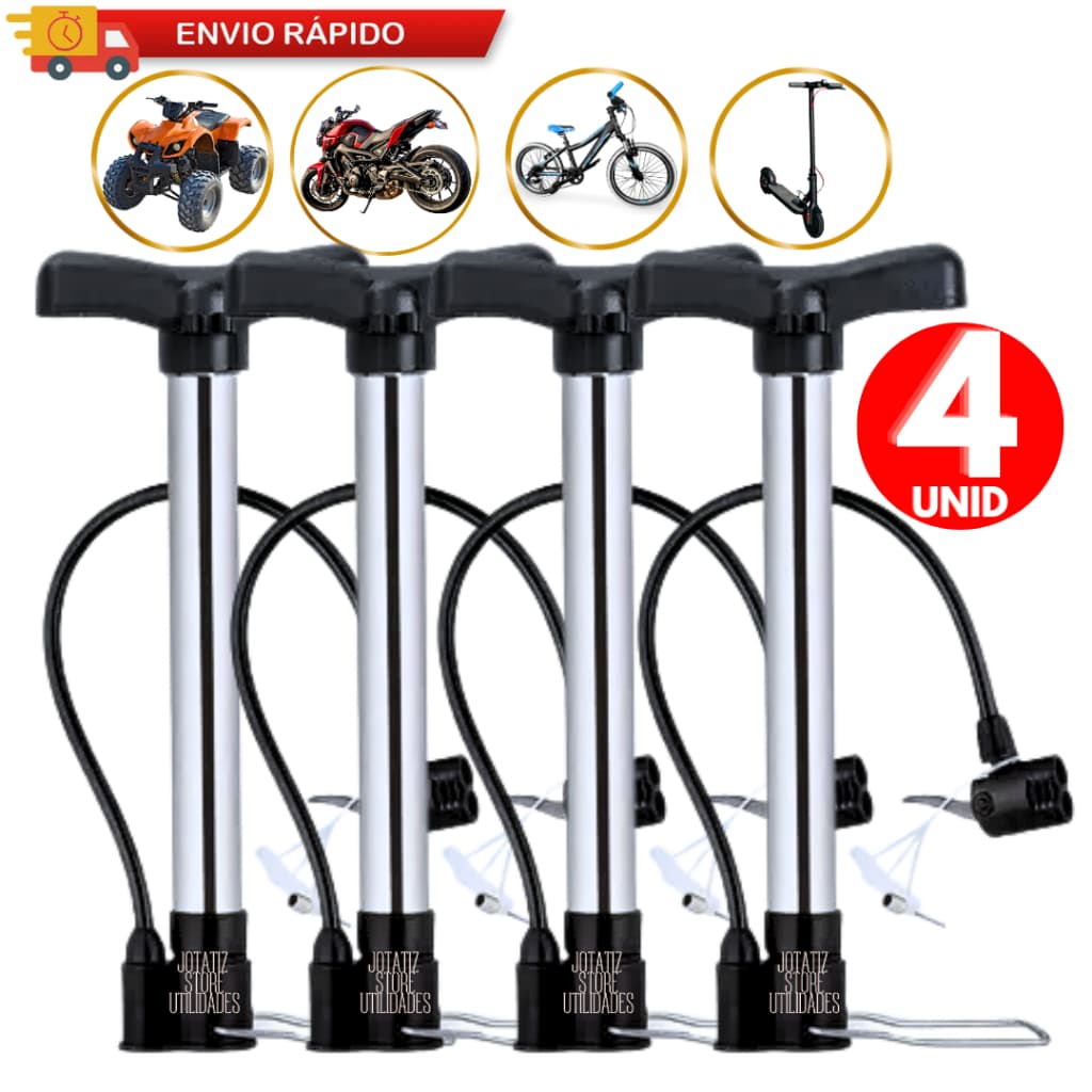 Jogo 04/ 02 Bomba De Encher Pneu Bicicleta Bike Moto Carrinho De Mão Bolas Colchão Alumínio Mtb