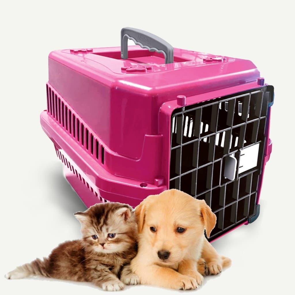 Caixa De Transporte Para Cachorro Gato Coelho Cães Pet Pequeno Porte N1 Porta Com Trava