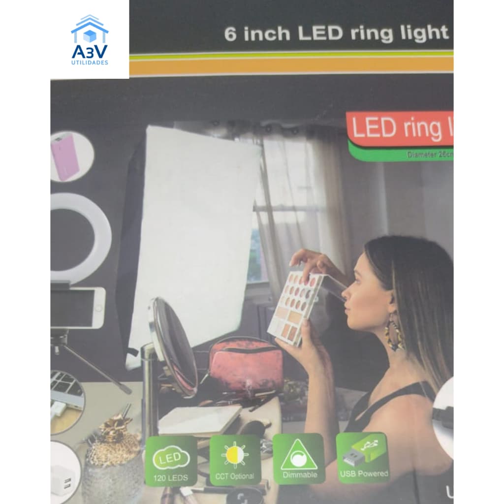 6 Inch Led Ring Ligth/Anel de Luz de Led de 6 Polegadas Portátil