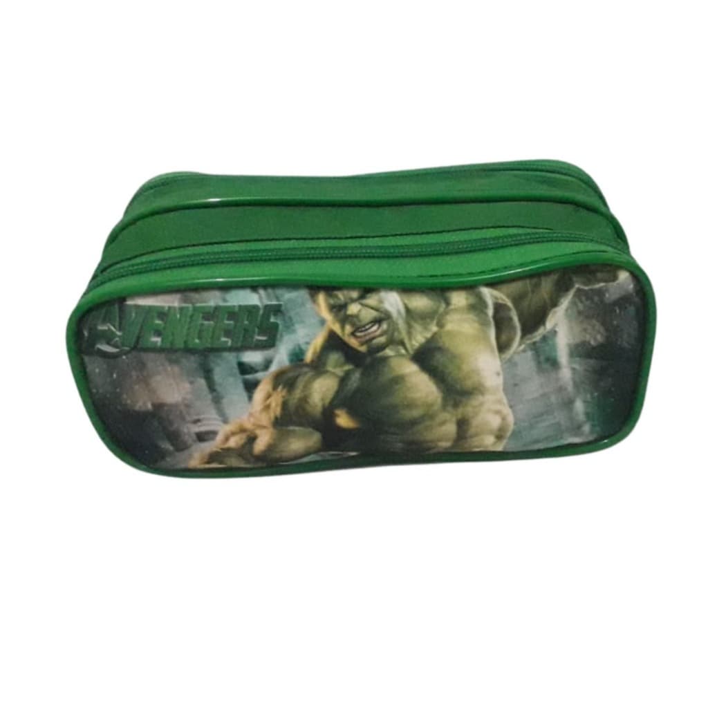 Estojo Escolar Infantil 2 Repartição  Desenho/Estampa Hulk para  Menino  Porta Lápis/organizador de Lápis  Grande
