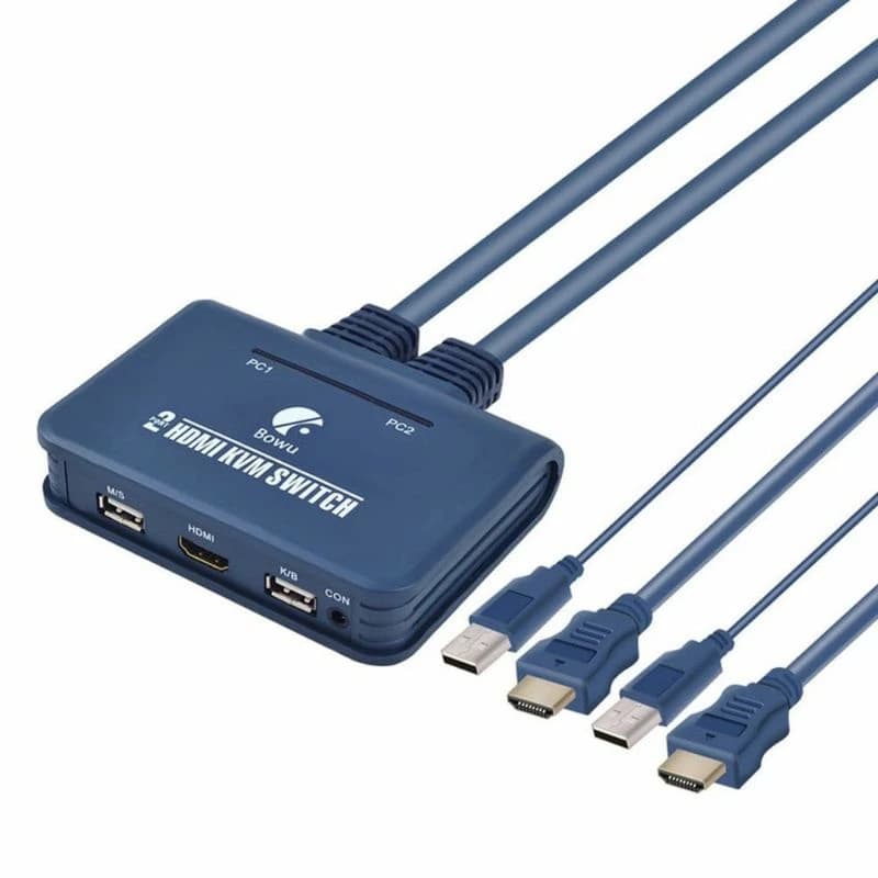 Chaveador Kvm Hdmi 4 Portas Com Usb + Cabos E Seletor