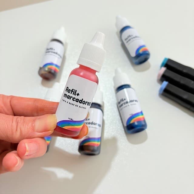 Recarga para marcadores a base de alcool 15ml kit com 2 ou unidade touch ohuhu