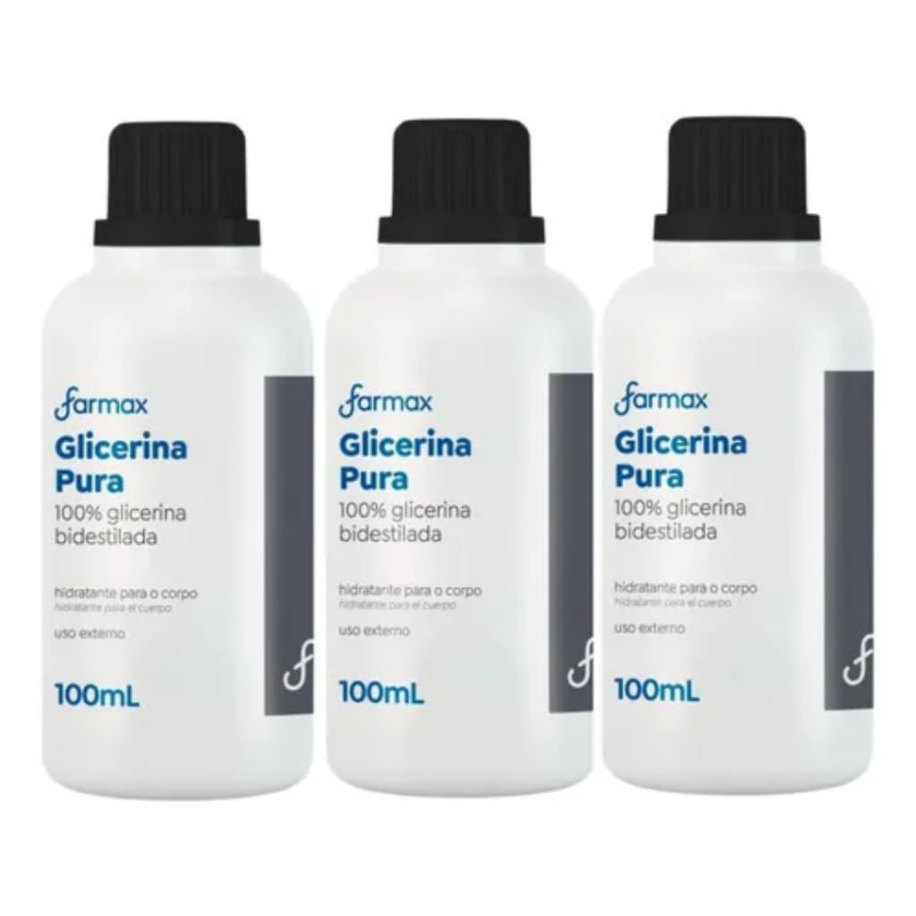 Kit 3 Glicerina Pura 100ml - Farmax