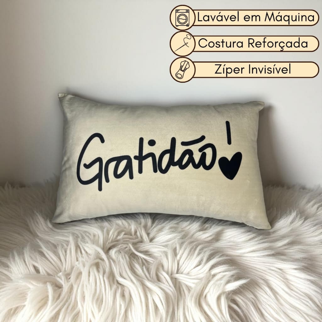 Capa de Almofada Baguete 50x35 cm | Veludo Decorativa Personalizada com Zíper Removível