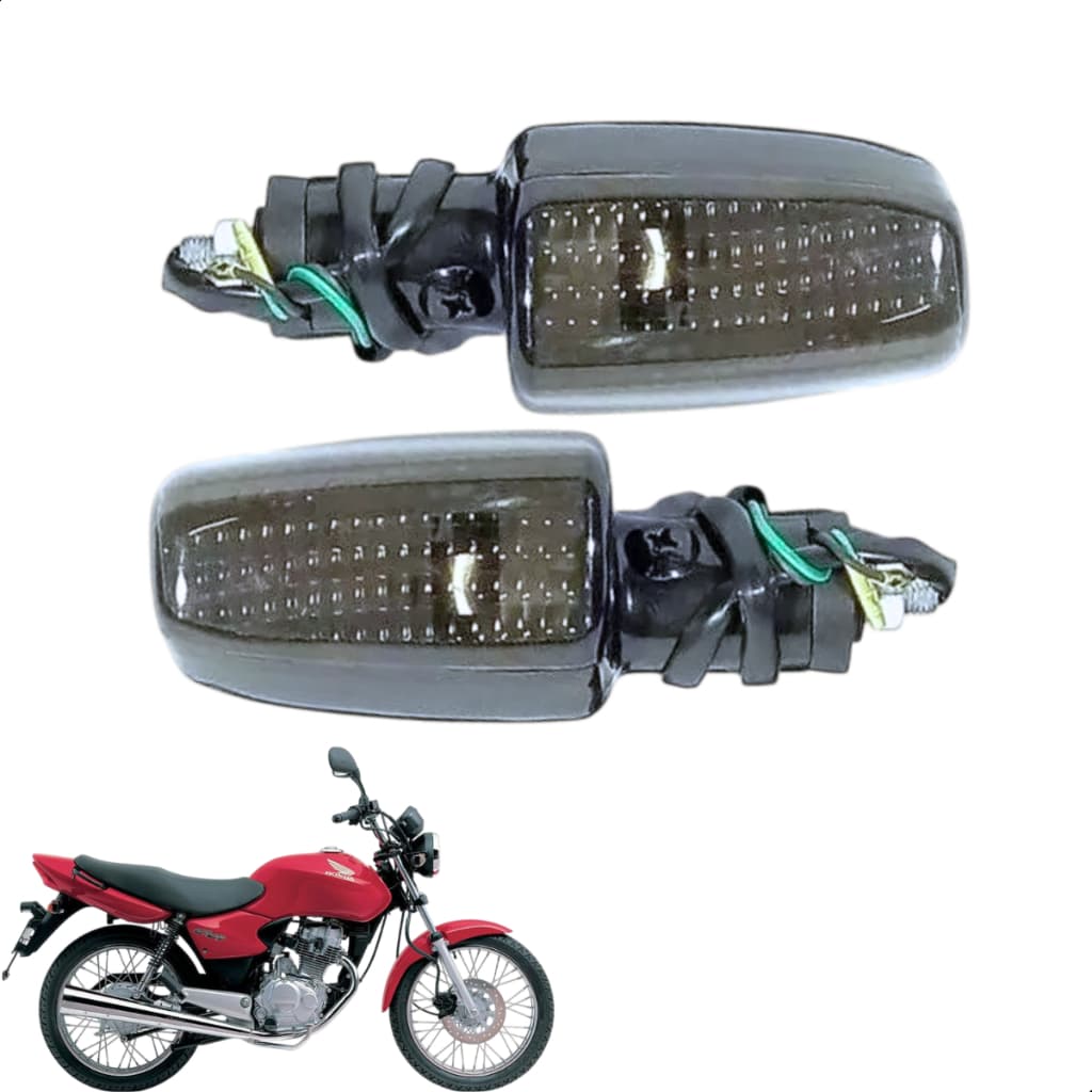 Pisca Seta Moto Para 125 150 CG Titan Fan Fumê Par 2 Unidades