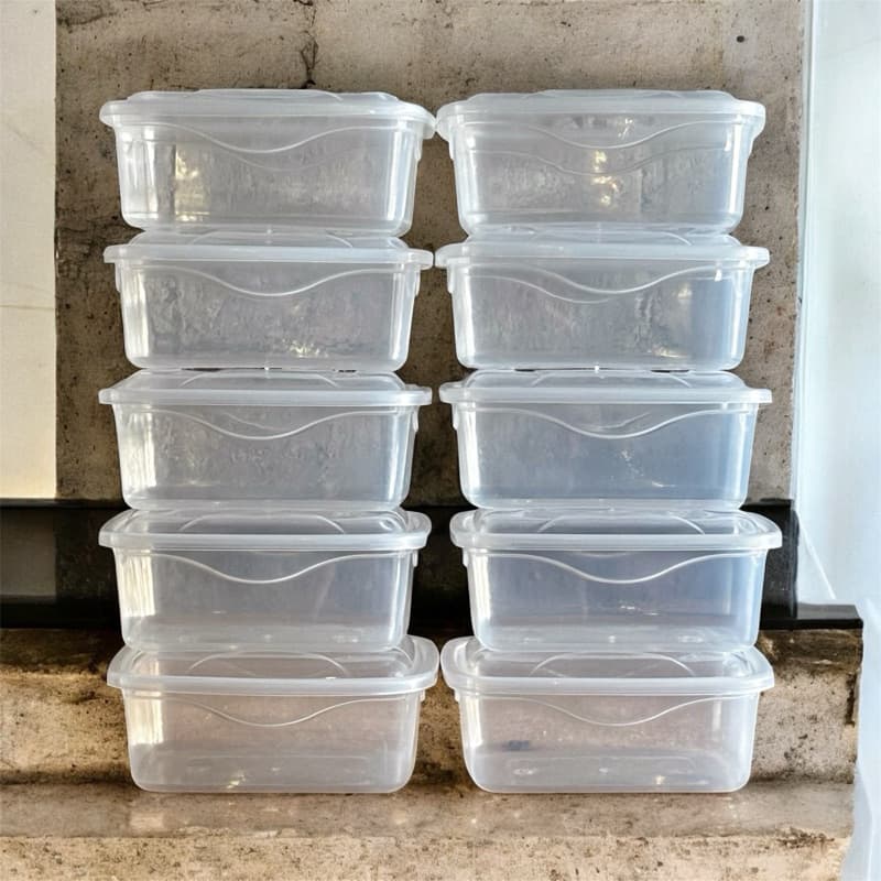 kit 10 unidades potes hermético retangular 800 ml cada para Organização da sua cozinha