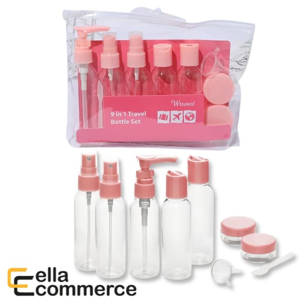 Kit Viagem Porta Shampoo Frascos Pote Creme 10 Peças Mala/Bolsa