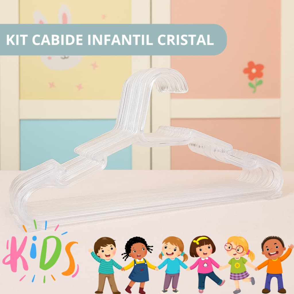 KIT CABIDE BEBÊ BABY INFANTIL 0-8 ANOS ACRÍLICO CRISTAL, SEM REBARBAS, ARREDONDADO E RESISTENTE 27CM