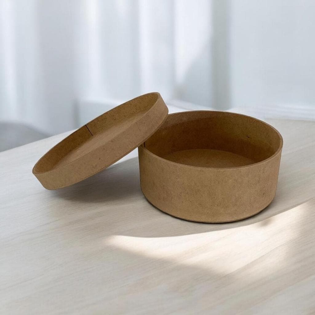 Kit Caixa Redonda 15 unidades 16x6cm MDF Cru Com Tampa Caixa Cesta Afetiva Presenteável
