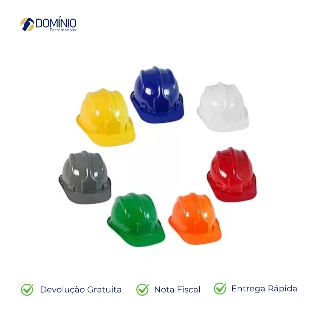 Capacete de Segurança Epi Trabalho Com Carneira Proteção Obra Reforma Construção Civil