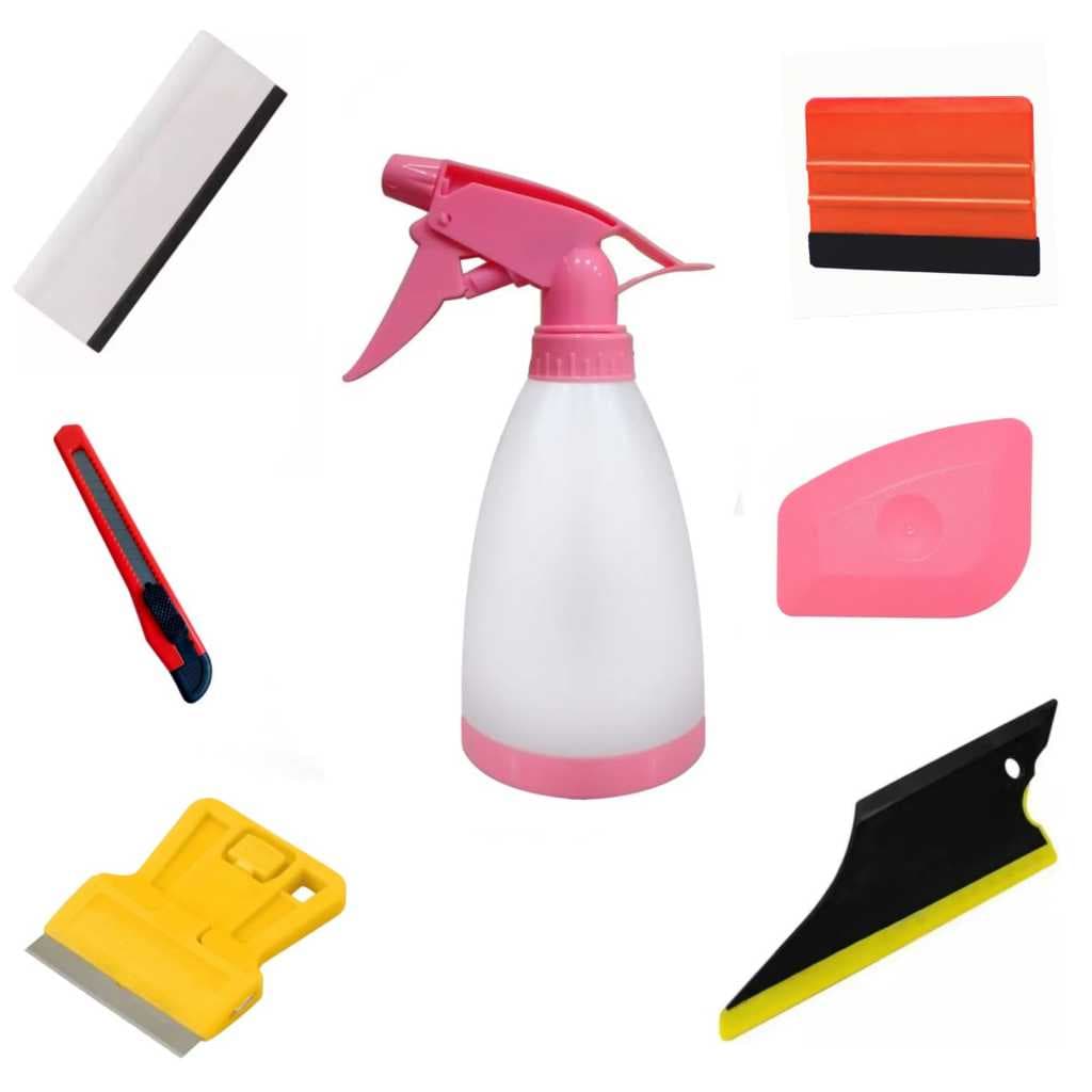Kit Profissional completo Borrifador espátulas para envelopamento móveis e aplicar película e Vinil, insulfilm.