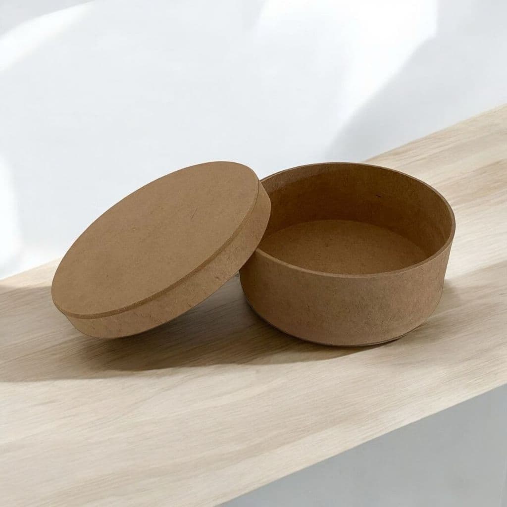 Kit Caixa Redonda 15 unidades MDF Cru Com Tampa 20x7cm Caixa Cesta Afetiva Presenteável
