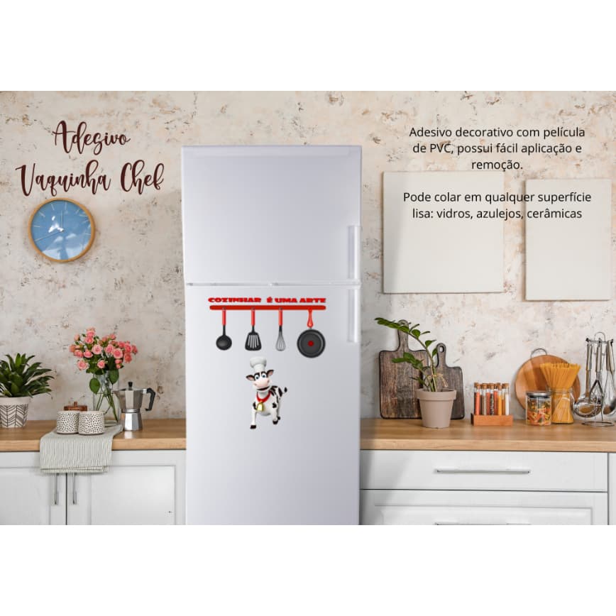 Adesivo Decorativo Vaquinha Chef – Cozinhar é uma Arte