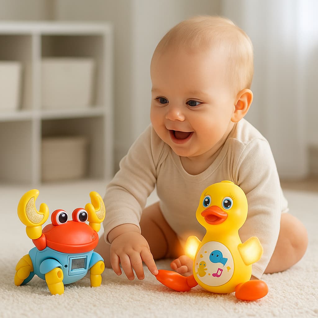 Kit Brinquedos Pato Dançante E Caranguejo Fujão Sensoriais