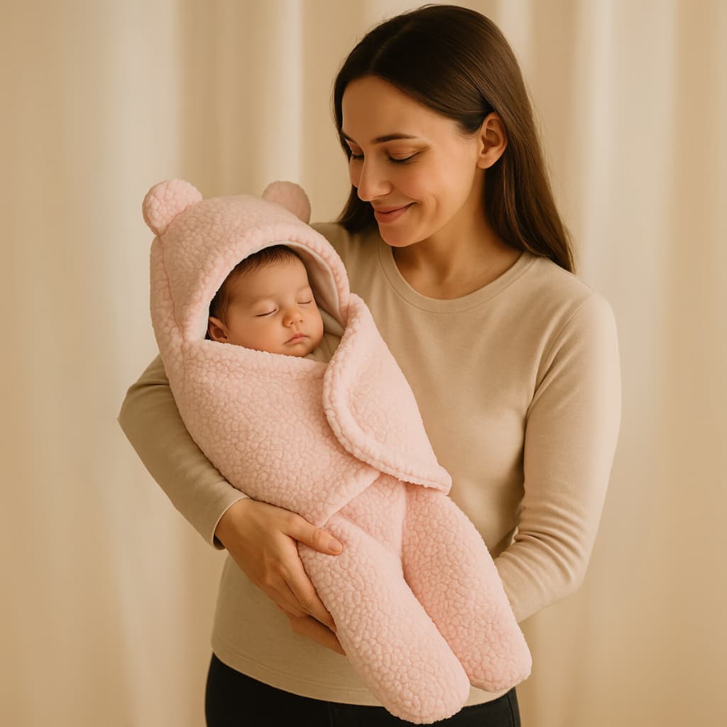 Cueiro Saco de Dormir para Bebê Saída Maternidade Roupa Ursinho Cobertor