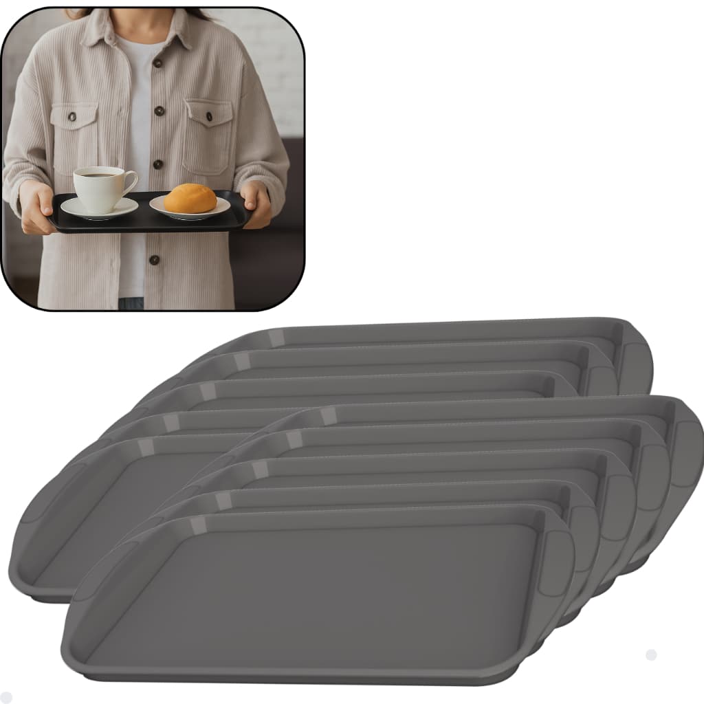 Kit com 10 Bandejas Tamanho 35,8x23,6 cm Multiuso Retangular 35,8x23,6 cm Resistente Restaurante