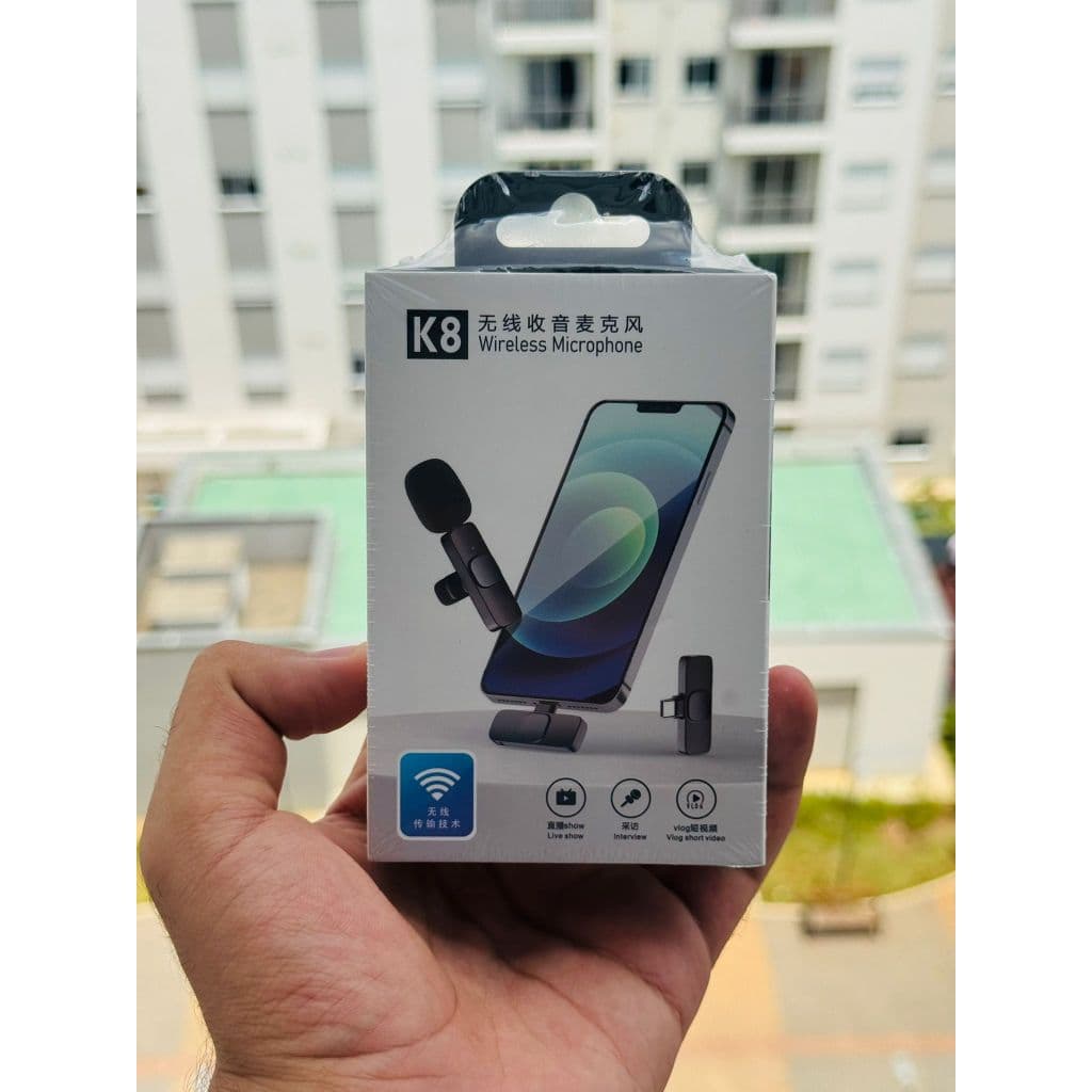 Microfone Lapela Duplo Bluetooth Sem Fio Para Android E iPhone K8