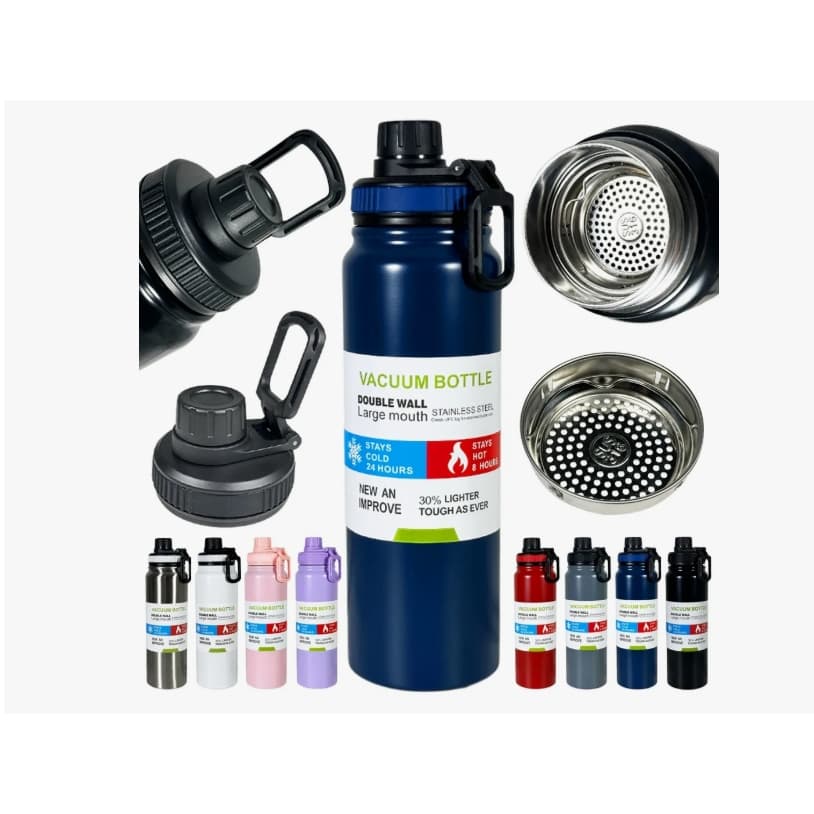 Garrafa Térmica de água Inox 800ml Isolamento Quente e Frio Ideal para Viagem e Academia